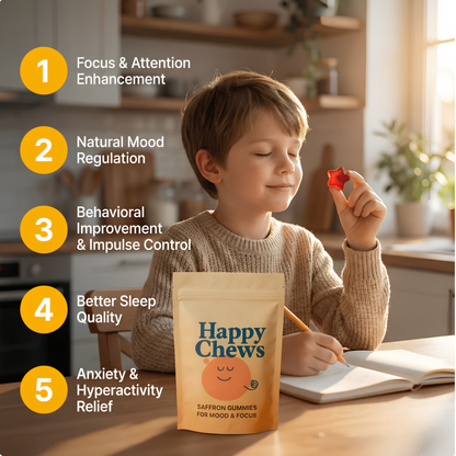 Happy Chews: Saffron Gummies for Calmer, More Focused Kids