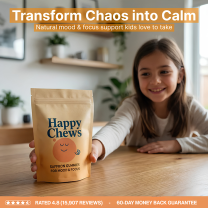 Happy Chews: Saffron Gummies for Calmer, More Focused Kids